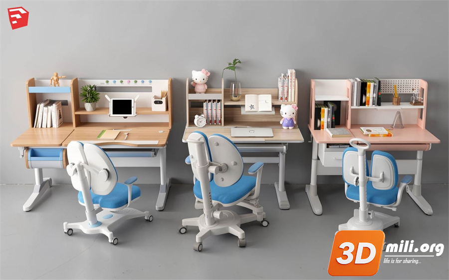 Kid's table and chairs Skp Files 